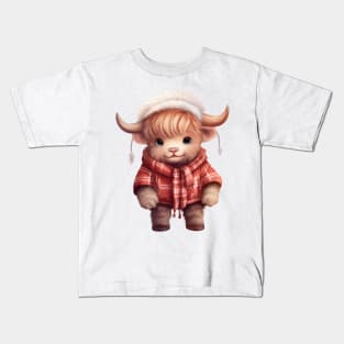 Christmas Baby Highland Cow #4 Kids T-Shirt